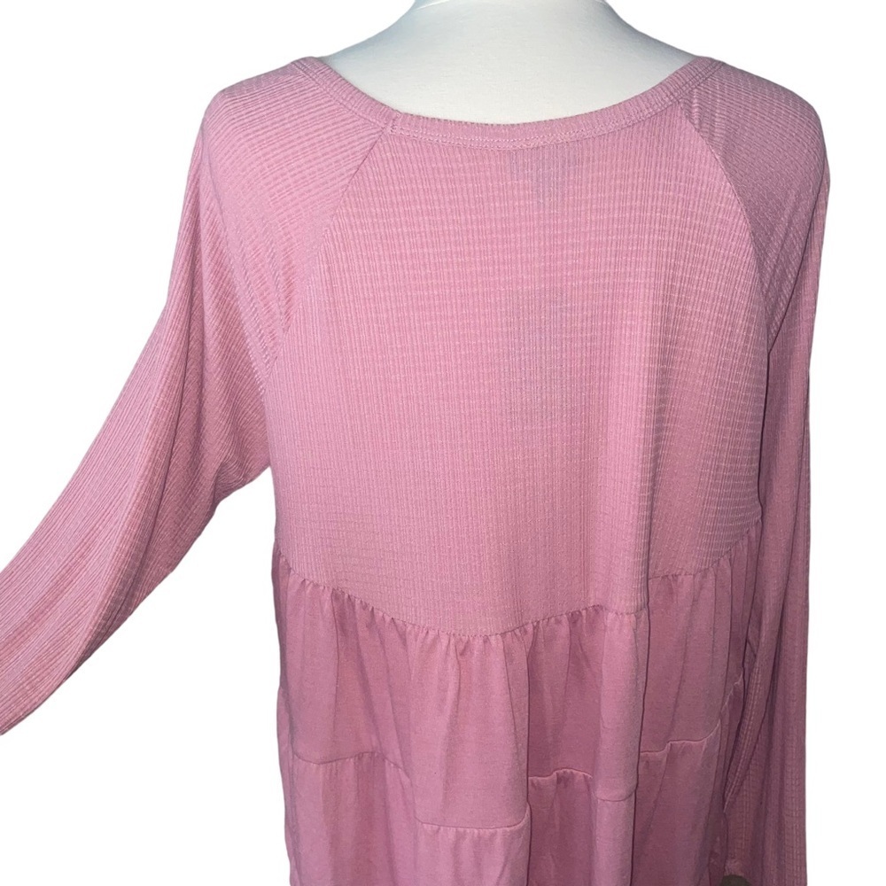 Torrid | Texture Jersey Tiered Back Top in a Dusty Rose Pink Womens Size 1X Plus - Picture 14 of 17